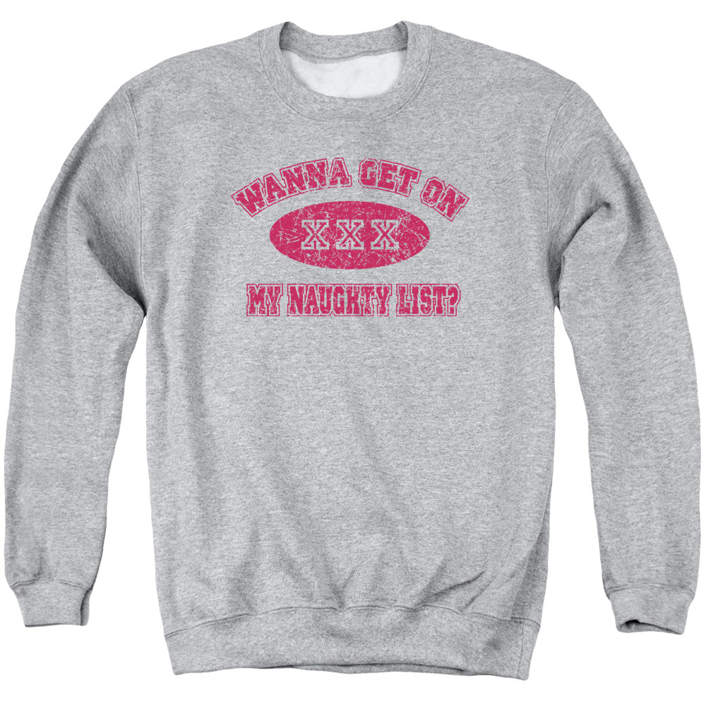 Naughty List - Adult Crewneck Sweatshirt - Athletic Heather