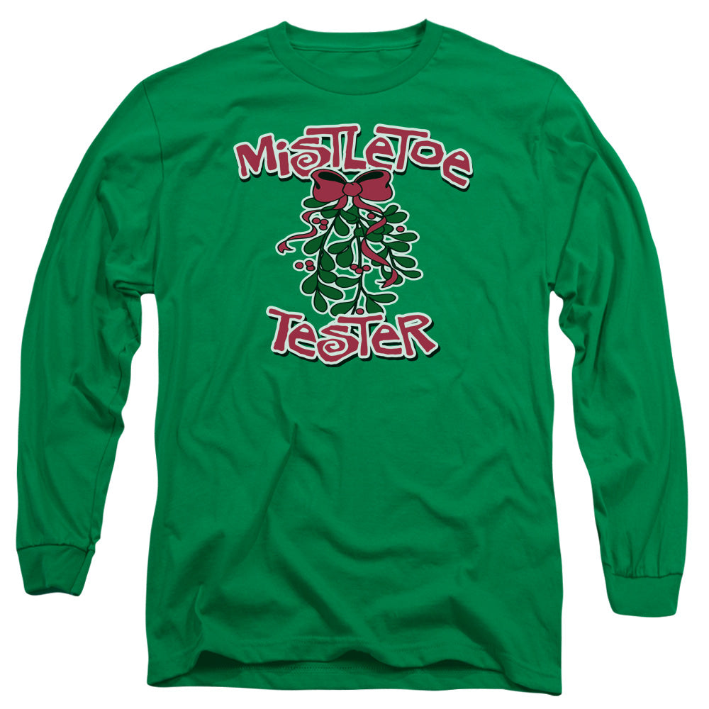 Mistletoe Tester - Long Sleeve Adult 18 - 1 - Kelly Green T-shirt