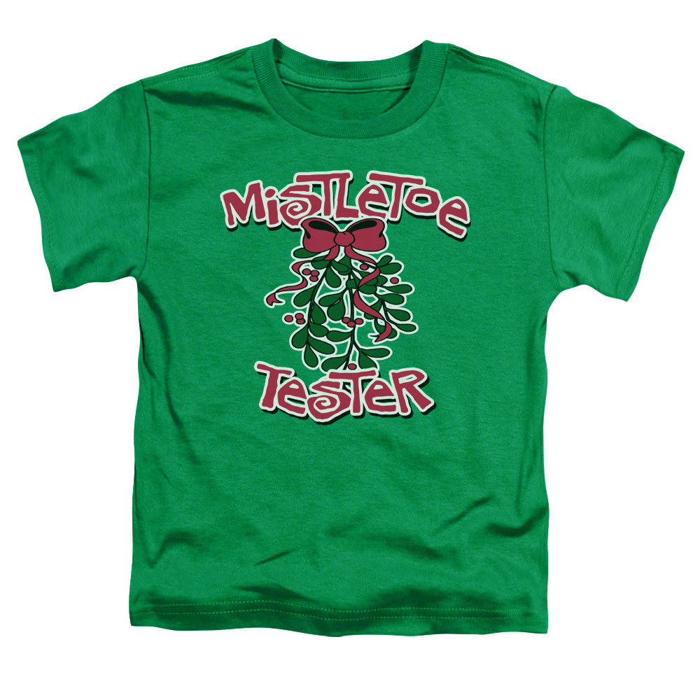 Mistletoe Tester - Short Sleeve Toddler Tee - Kelly Green T-shirt