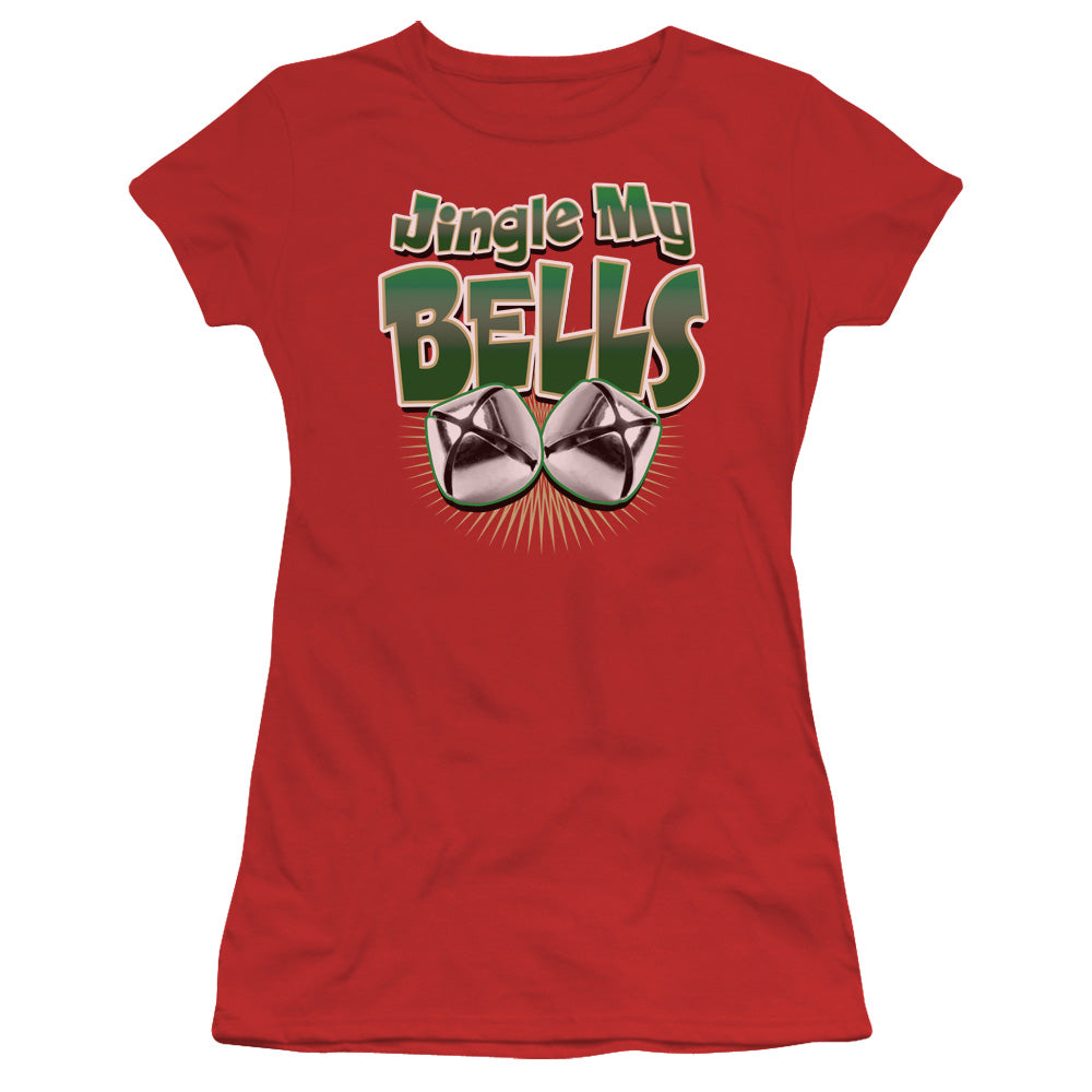 Jingle My Bells - Short Sleeve Junior Sheer - Red T-shirt