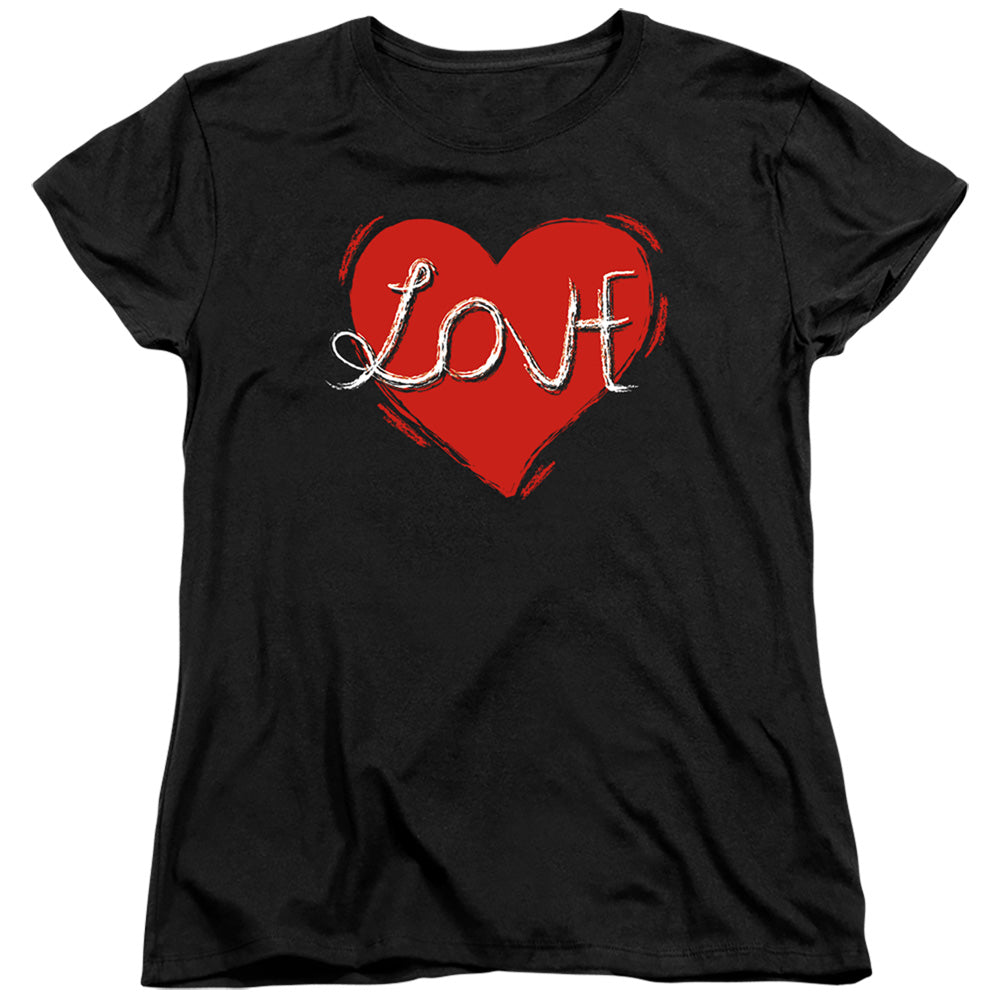 LOVE HEART - WOMENS TEE - BLACK T-Shirt
