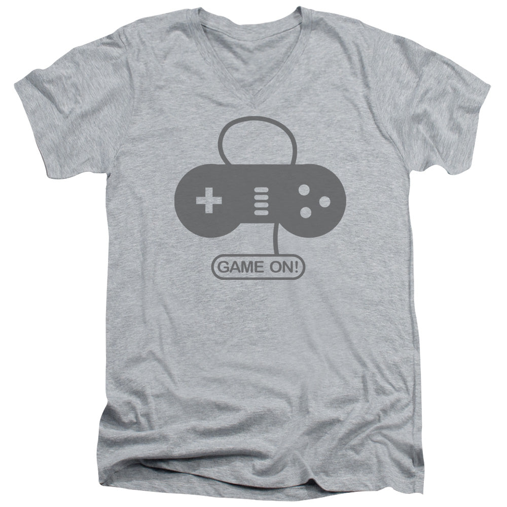 Game On - Short Sleeve Adult V-neck - Athletic Heather T-shirt
