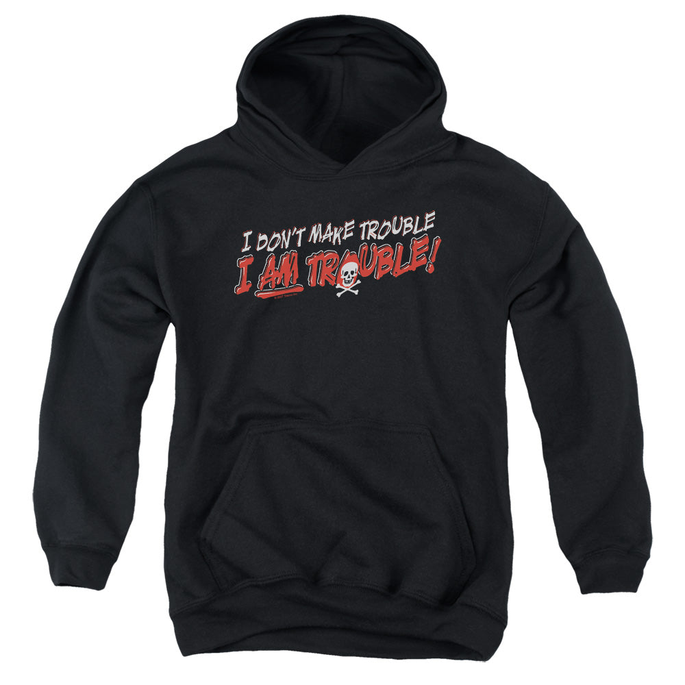 I Am Trouble-youth Pull-over Hoodie - Black