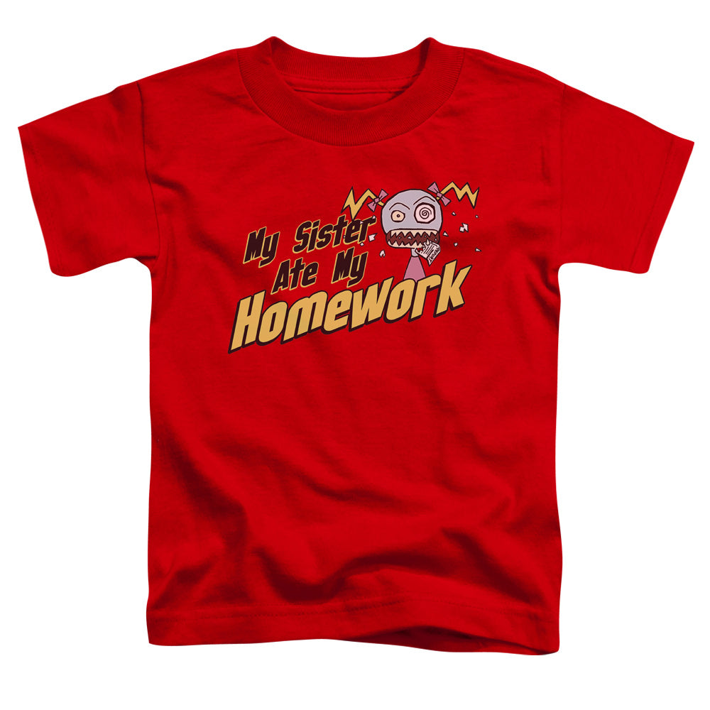My Sister Ate My Homework - Short Sleeve Toddler Tee - Red T-shirt