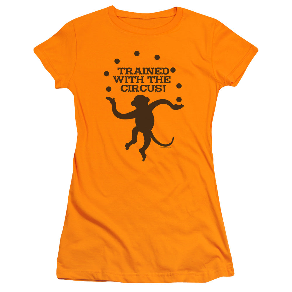Trained With The Circus - Short Sleeve Junior Sheer - Orange T-shirt