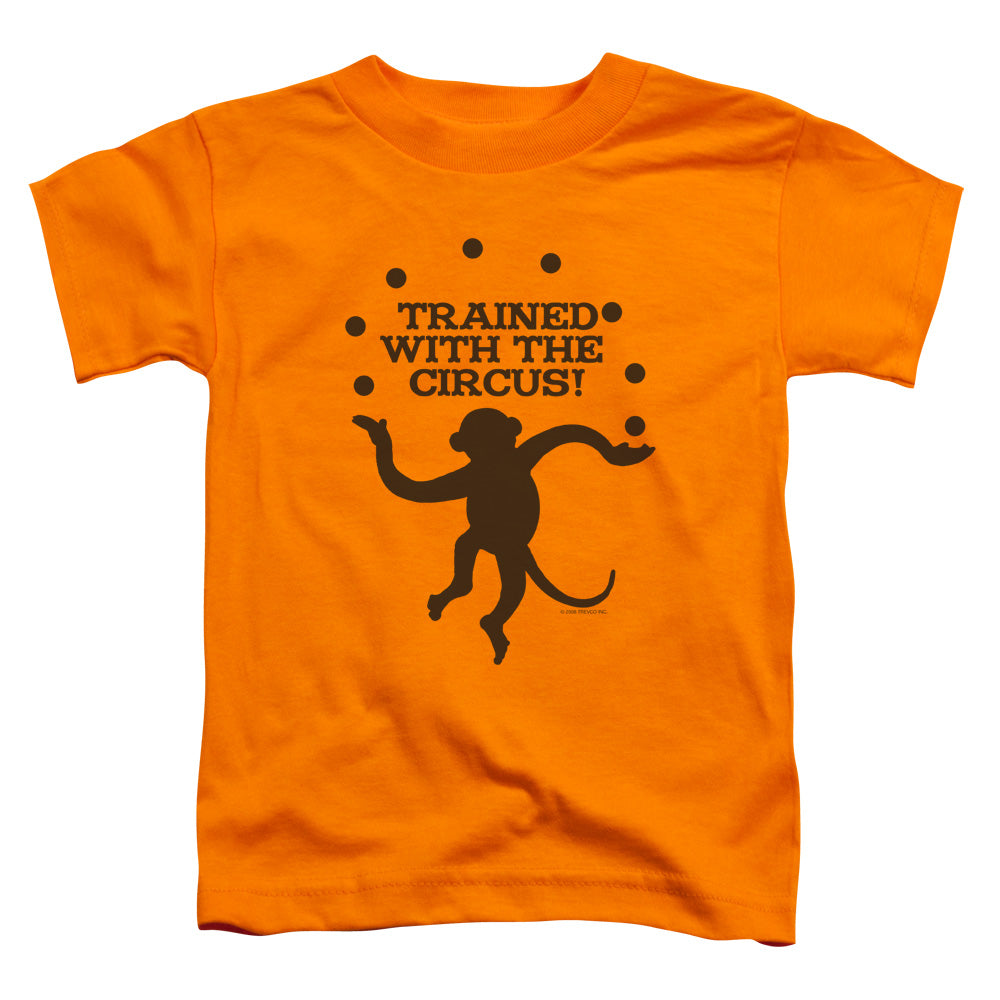 Trained With The Circus - Short Sleeve Toddler Tee - Orange T-shirt