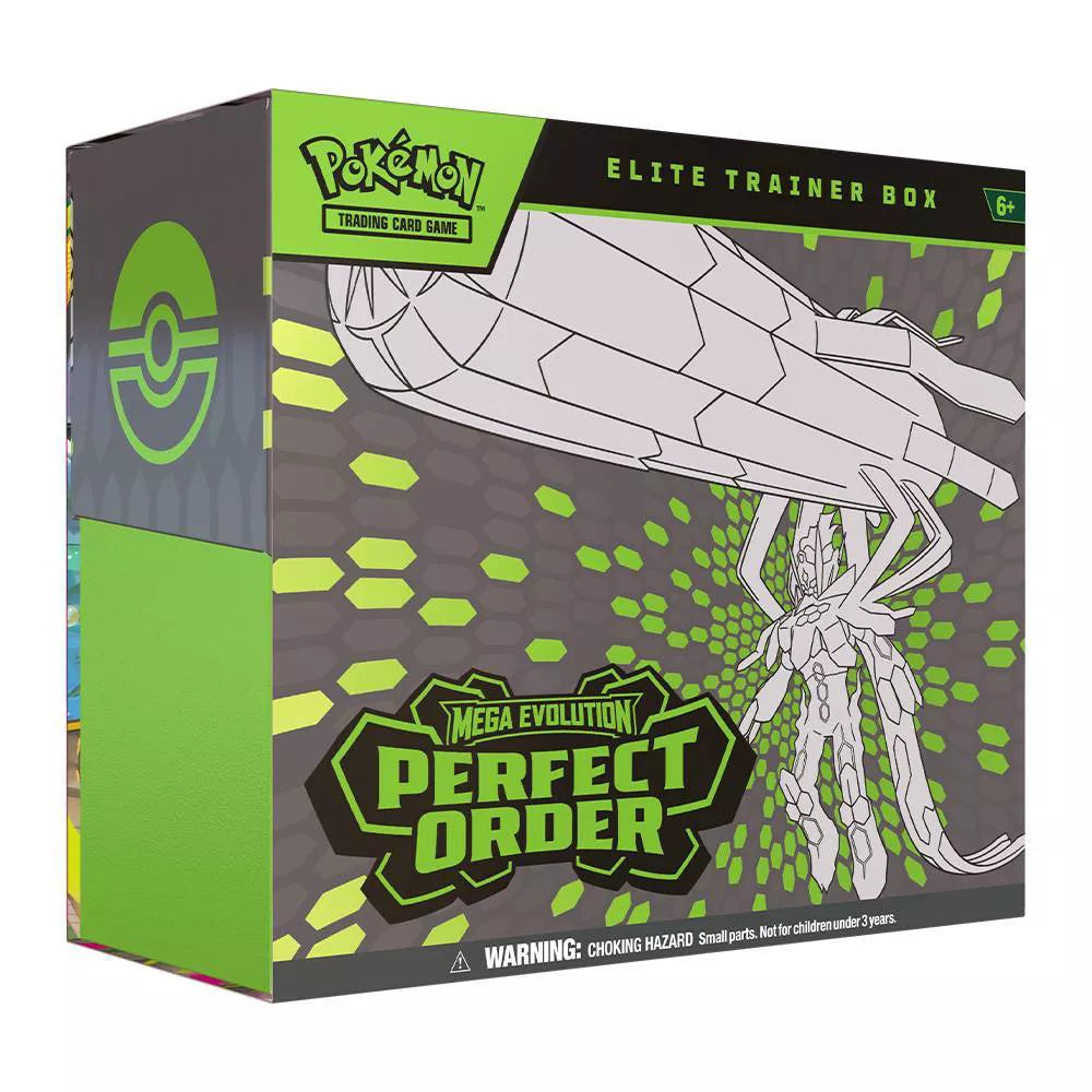 pokemon trading card game mega evolution elite trainer box Pokémon Mega Evolution Perfect Order Elite Trainer Box (contents may v – FYE