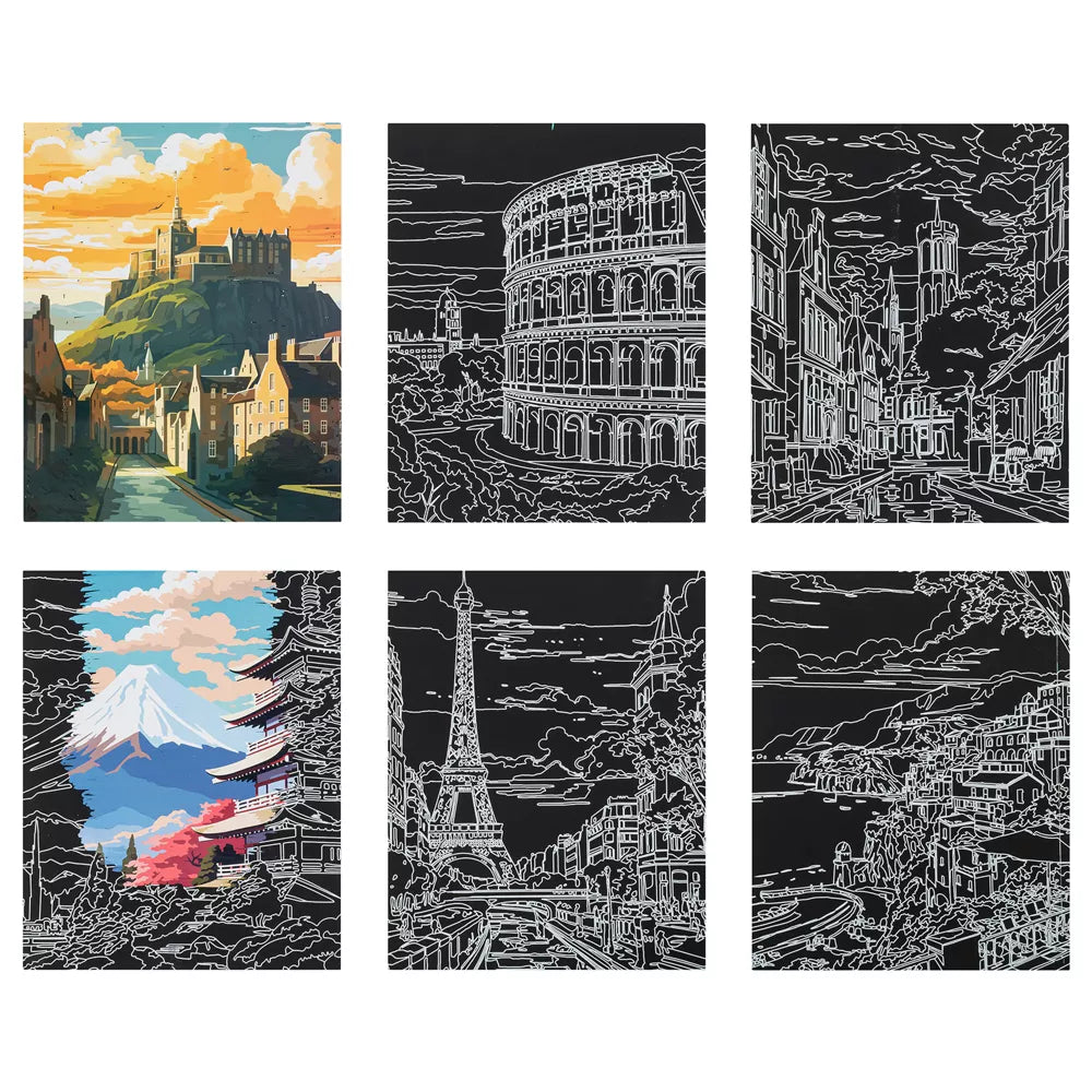 Brea Reese: Scratch Art Paper Pad - Global Iconic Views