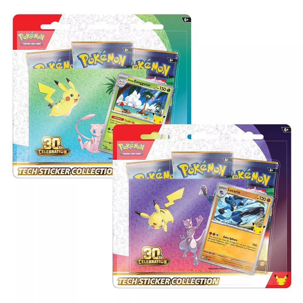 Pokémon Trading Card Game: 30th Celebration Tech Sticker Collection (Lucario or Alolan Exeggutor)- Styles May Vary