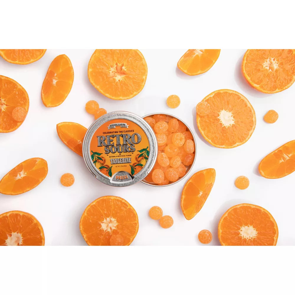Retro Sours Tangerine Candy Tin
