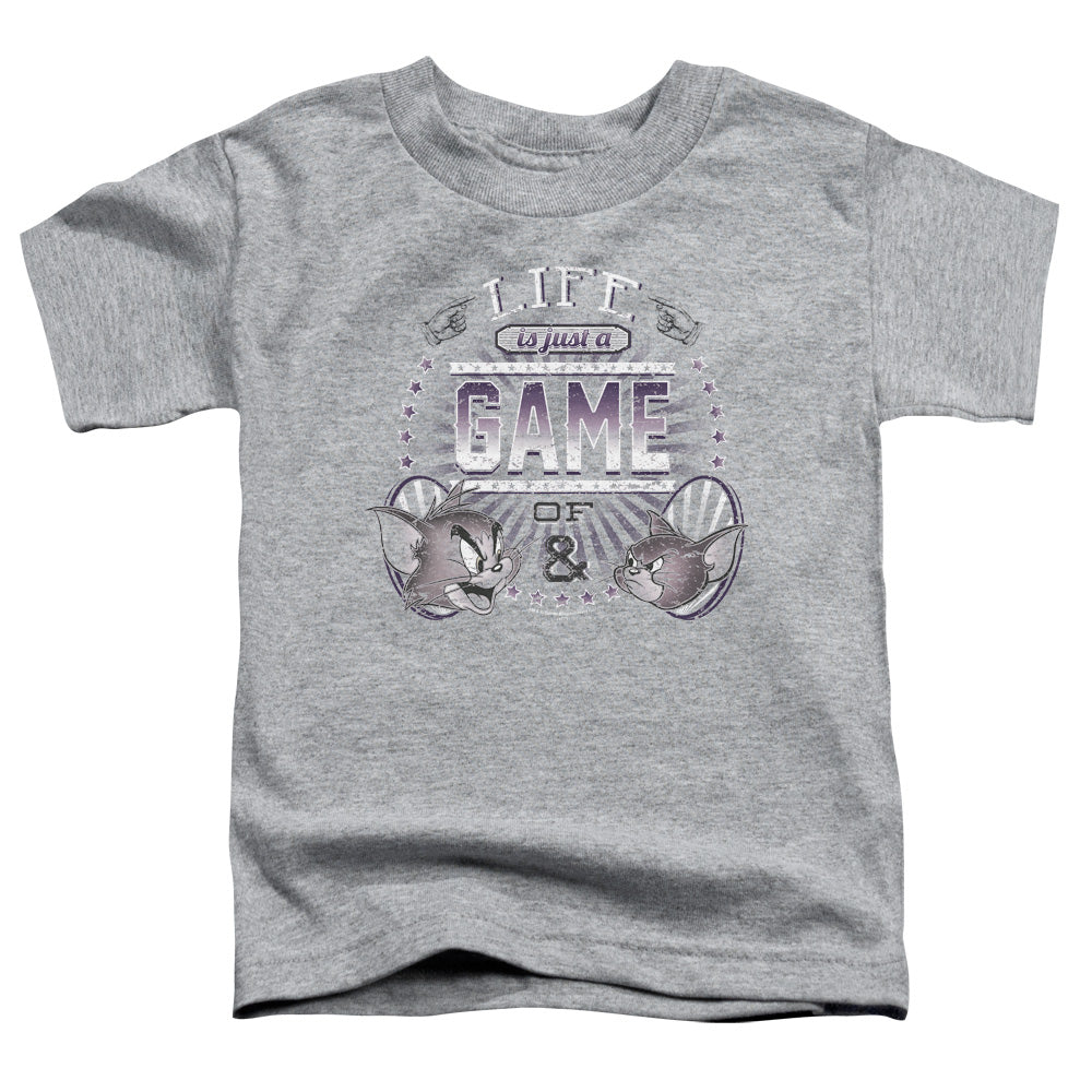 Tom And Jerry - Life Is A Game - Short Sleeve Toddler Tee - Athletic Heather T-shirt