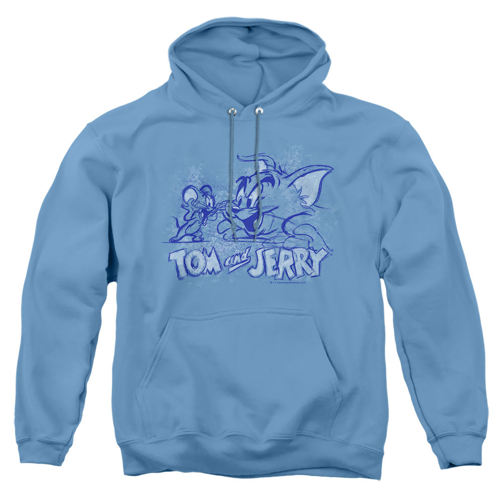 Tom And Jerry - Sketchy - Adult Pull-over Hoodie - Carolina Blue