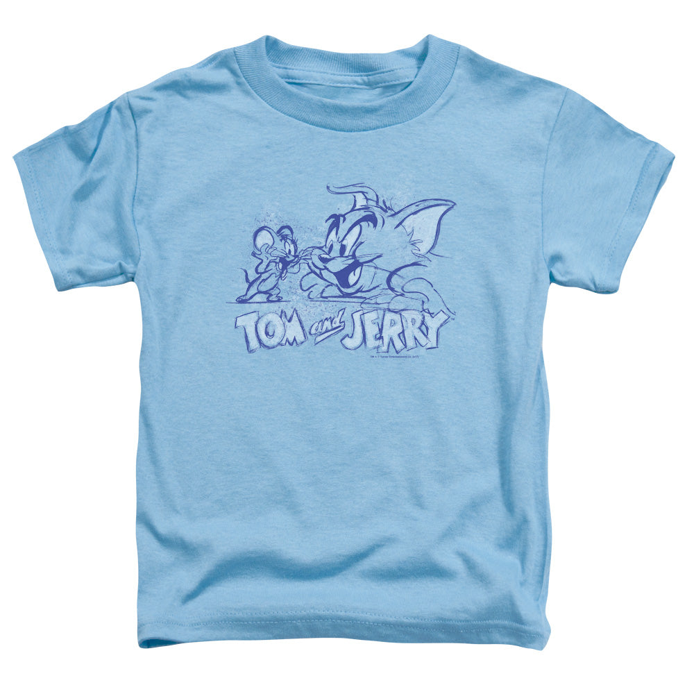 Tom And Jerry - Sketchy - Short Sleeve Toddler Tee - Carolina Blue T-shirt