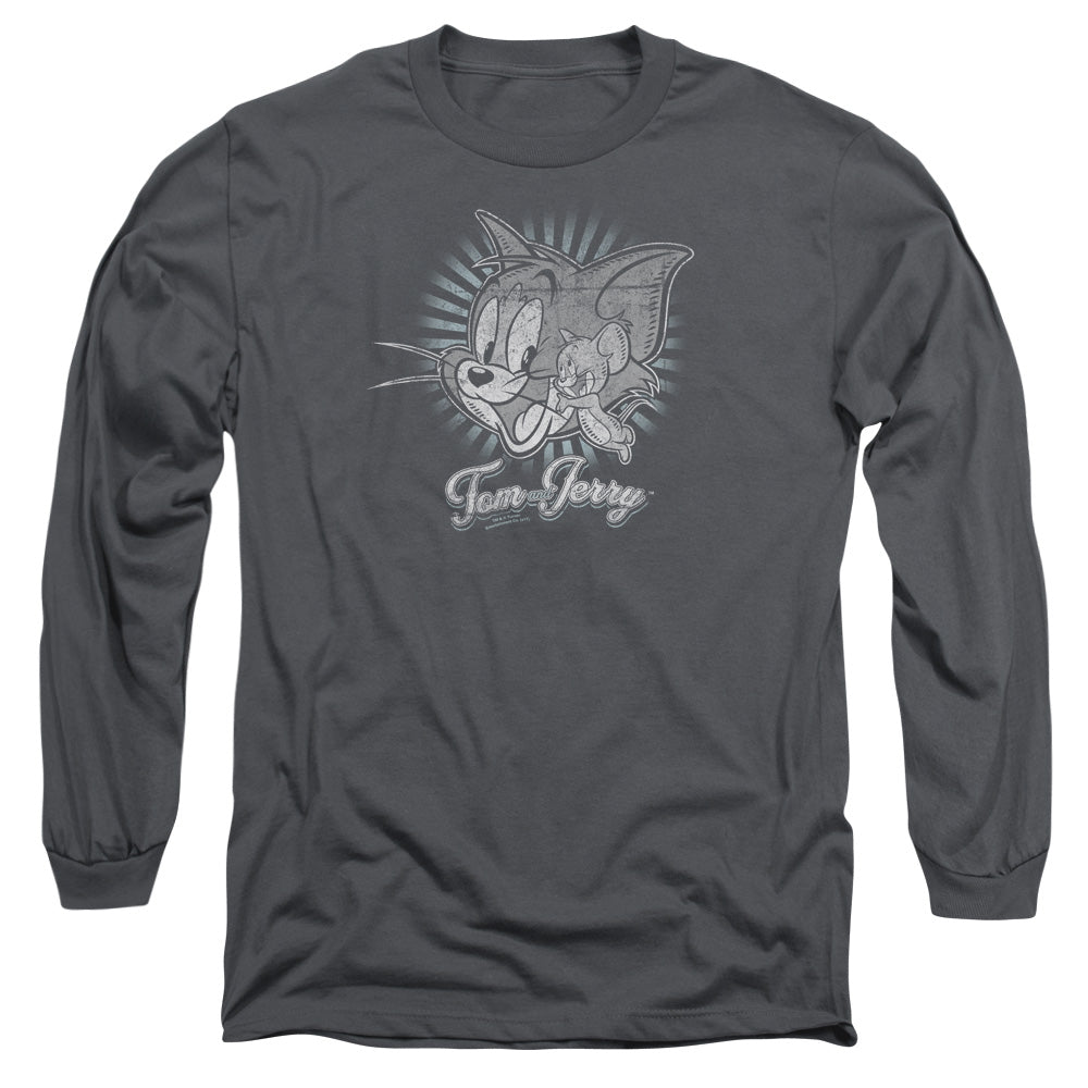 Tom And Jerry - Classic Pals - Long Sleeve Adult 18/1 - Charcoal T-shirt