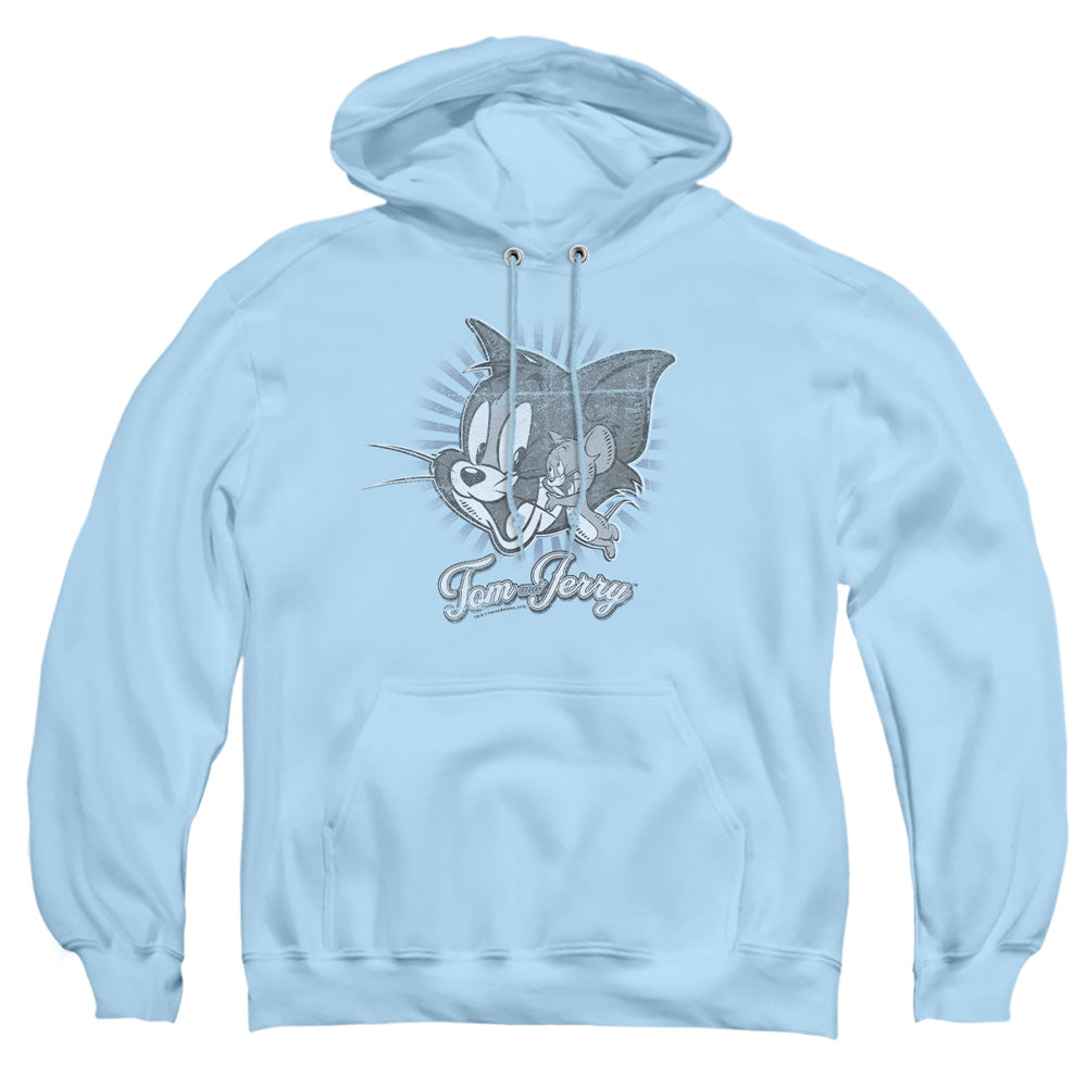 Tom And Jerry - Classic Pals - Adult Pull-over Hoodie - Light Blue