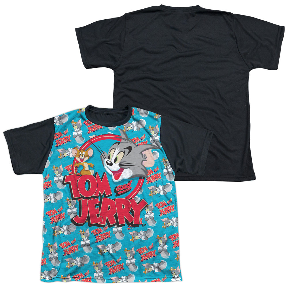 Tom And Jerry - Double Trouble - Short Sleeve Youth White Front Black Back - White T-shirt