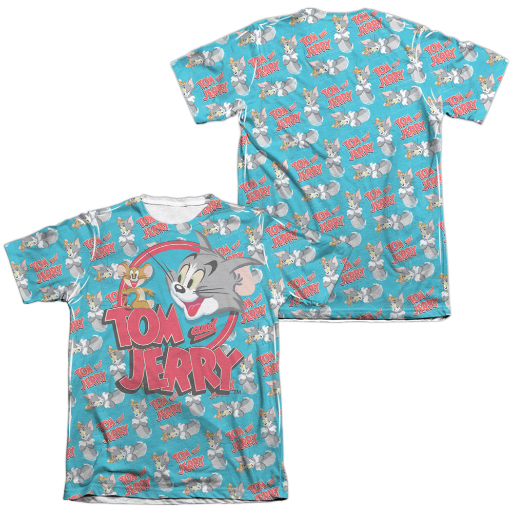 Tom And Jerry - Double Trouble (Front/back Print) - Adult Poly/cotton Short Sleeve Tee - White T-shirt