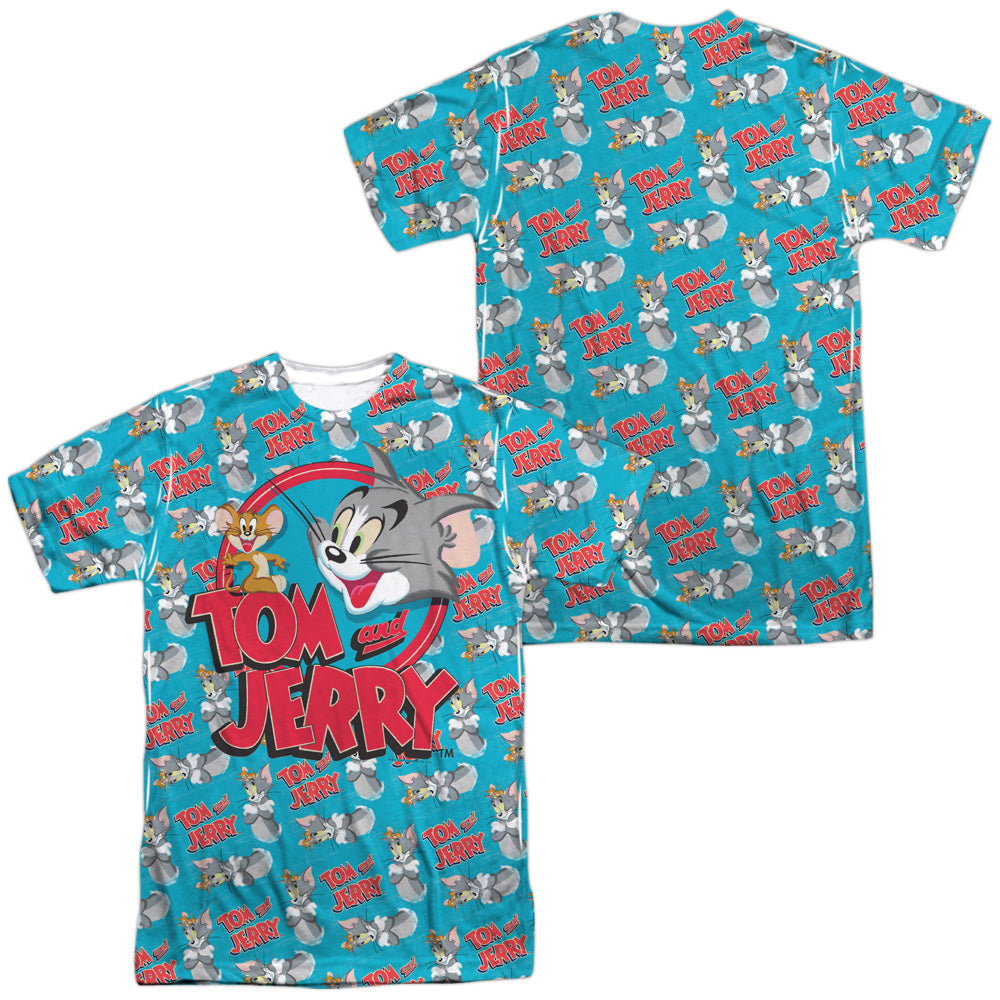 Tom And Jerry - Double Trouble (Front/back Print) - Short Sleeve Adult Poly Crew - White T-shirt