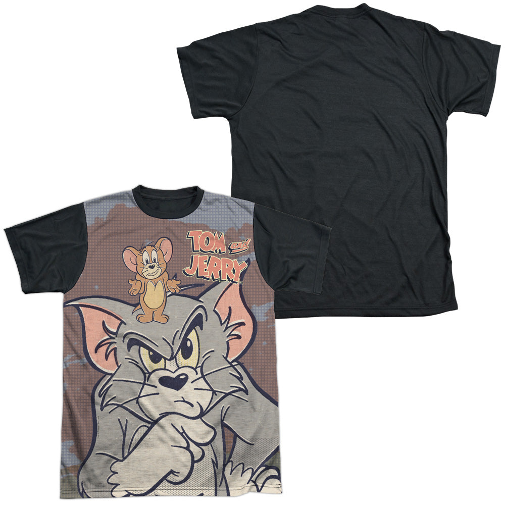 Tom And Jerry - Up To No Good - Short Sleeve Adult White Front Black Back - White T-shirt