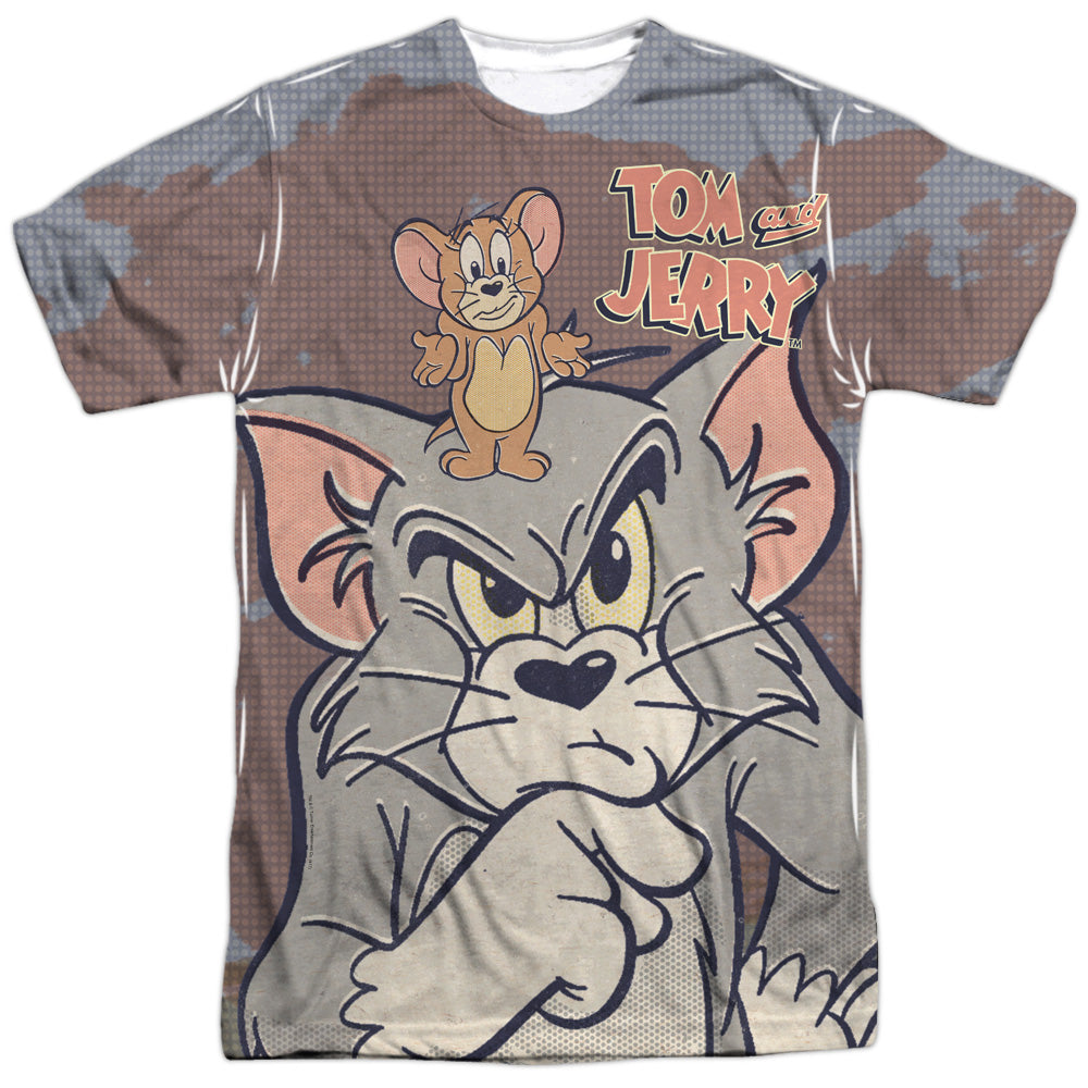 Tom And Jerry - Up To No Good - Short Sleeve Adult Poly Crew - White T-shirt