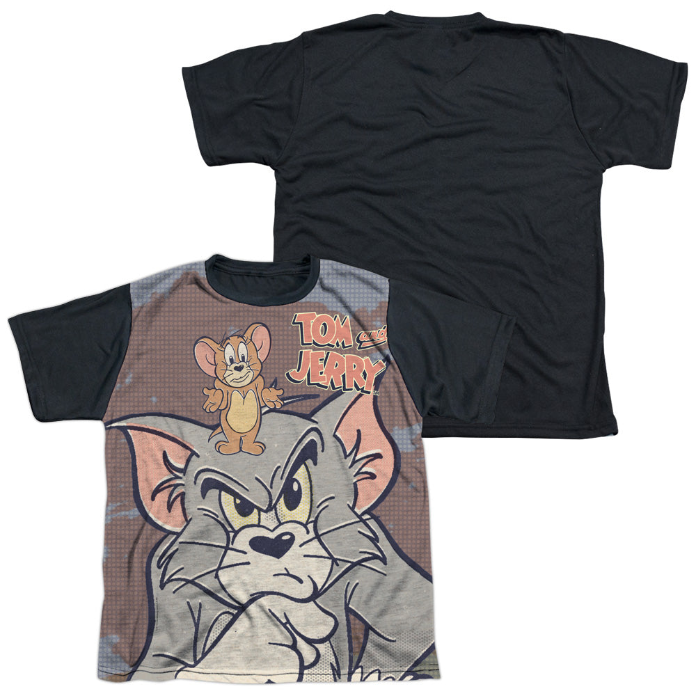 Tom And Jerry - Up To No Good - Short Sleeve Youth White Front Black Back - White T-shirt