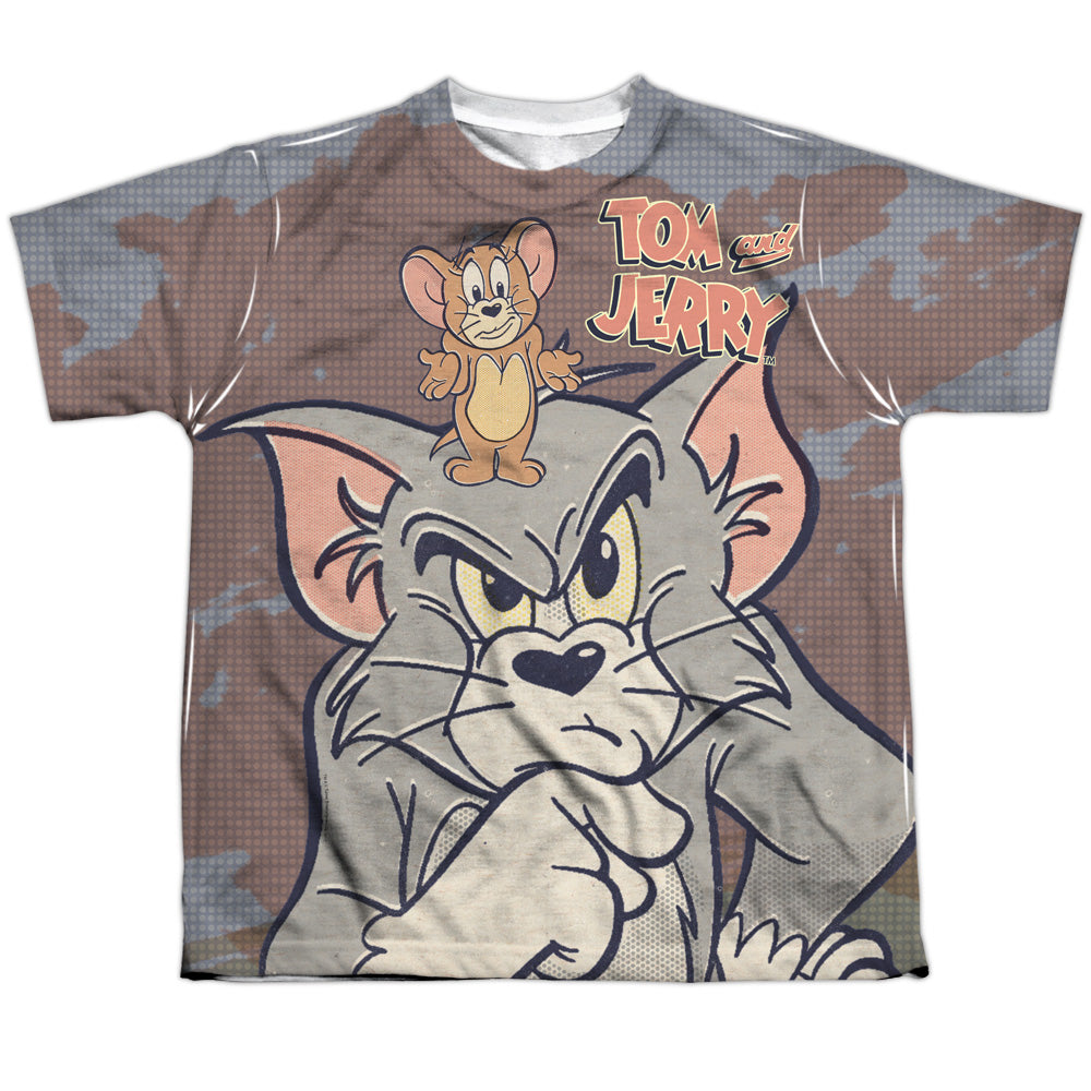 Tom And Jerry - Up To No Good - Short Sleeve Youth Poly Crew - White T-shirt