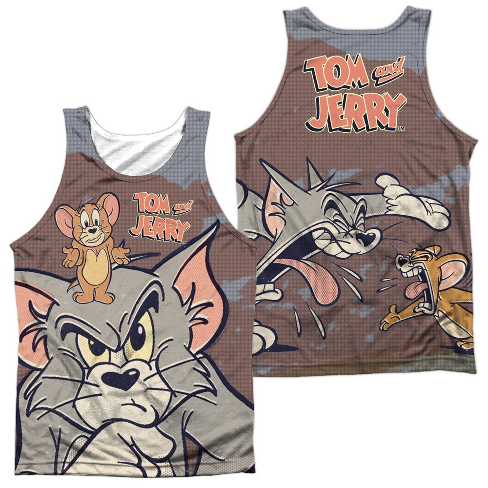 Tom And Jerry - Up To No Good (Front/back Print) - Adult Poly Tank Top - White