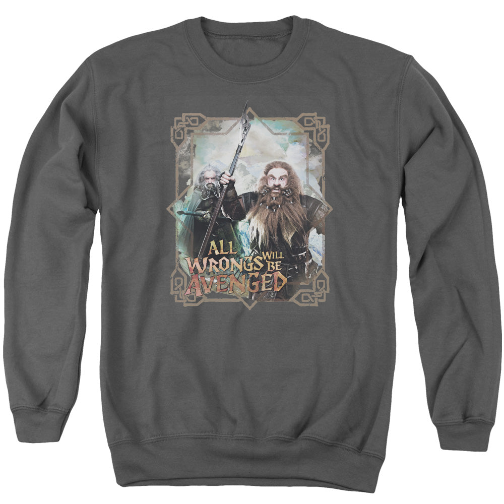 The Hobbit - Wrongs Avenged - Adult Crewneck Sweatshirt - Charcoal