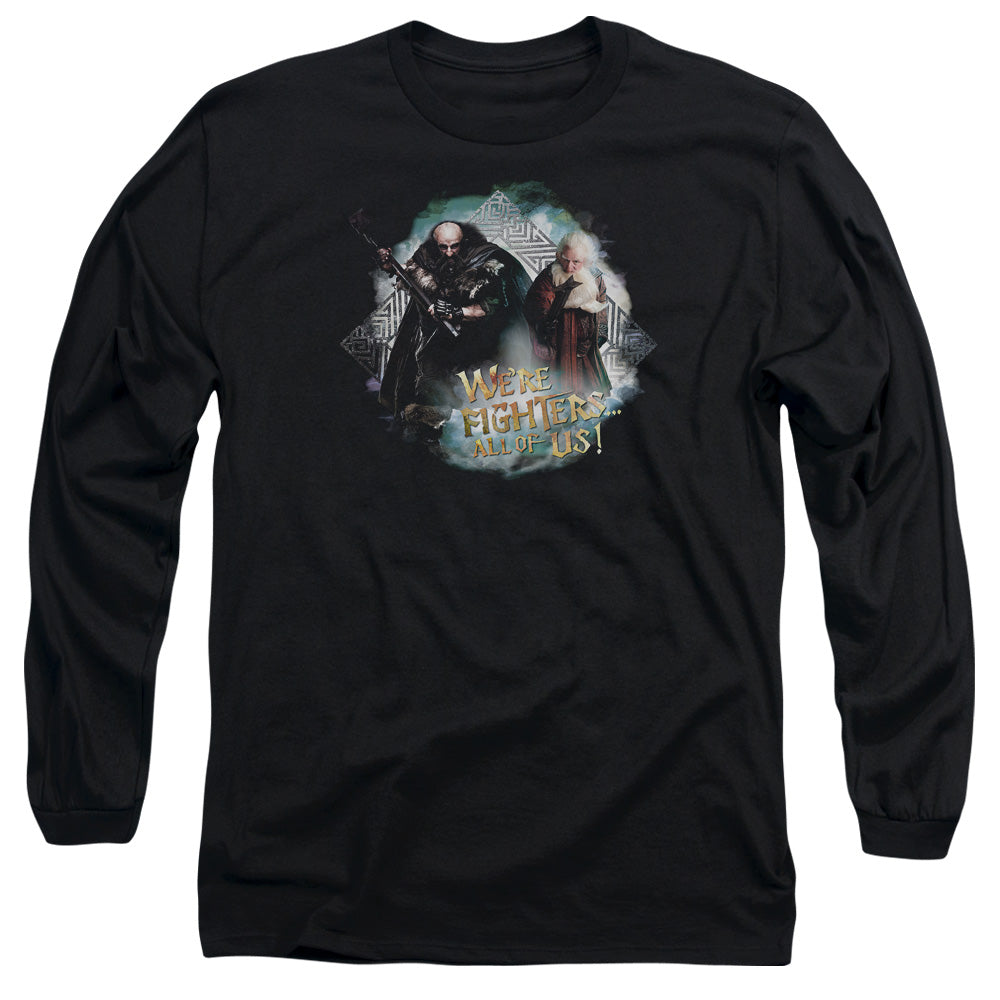 The Hobbit - Were Fighers - Long Sleeve Adult 18/1 - Black T-shirt