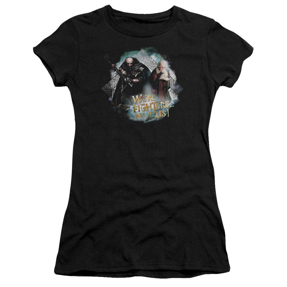 The Hobbit - Were Fighers - Short Sleeve Junior Sheer - Black T-shirt