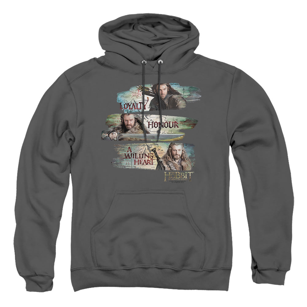 The Hobbit - Loyalty And Honour - Adult Pull-over Hoodie - Charcoal