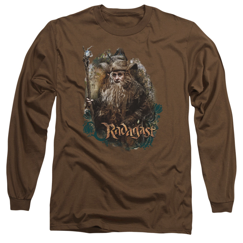 The Hobbit - Radagast The Brown - Long Sleeve Adult 18/1 - Coffee T-shirt
