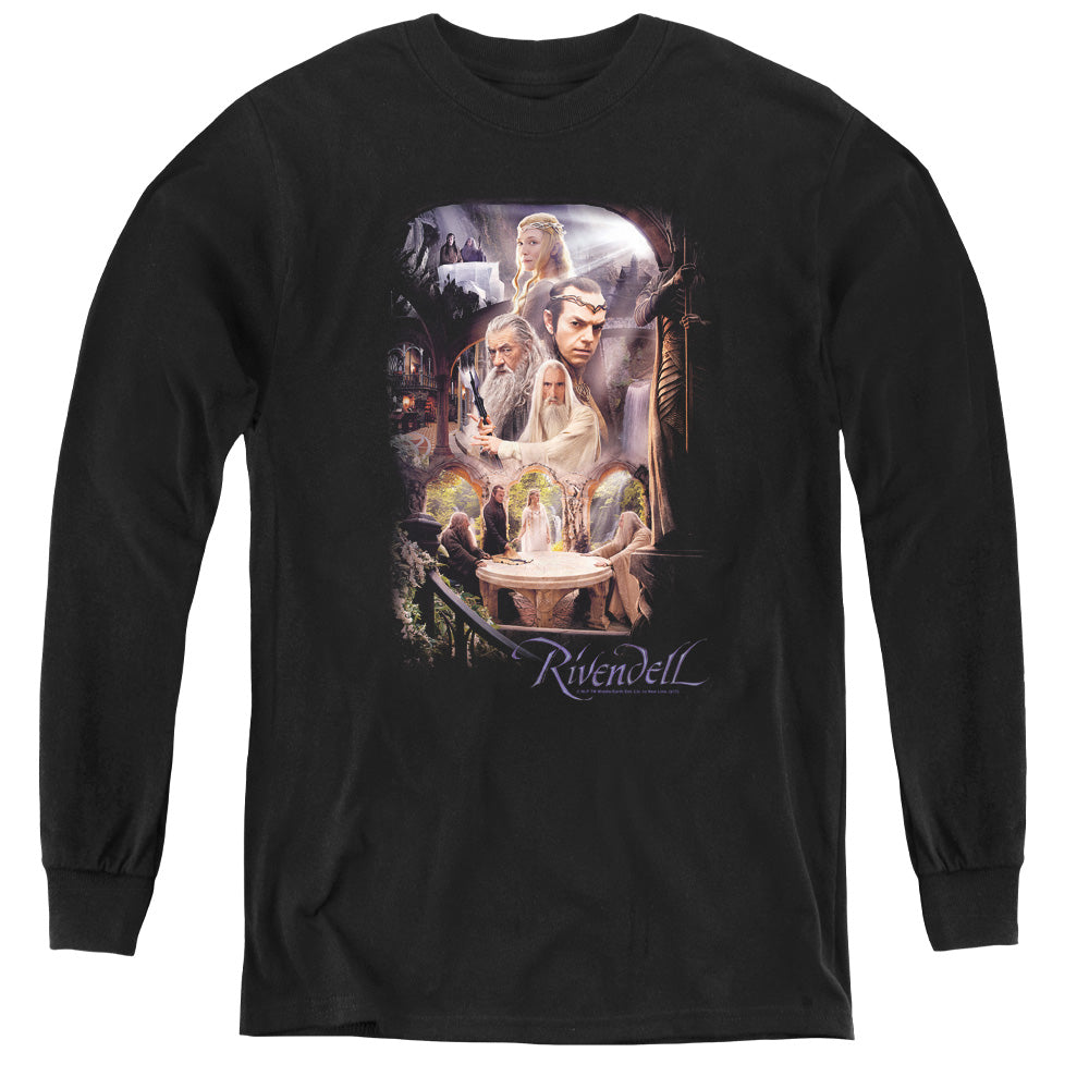 The Hobbit - Rivendell - Youth Long Sleeve Tee - Black