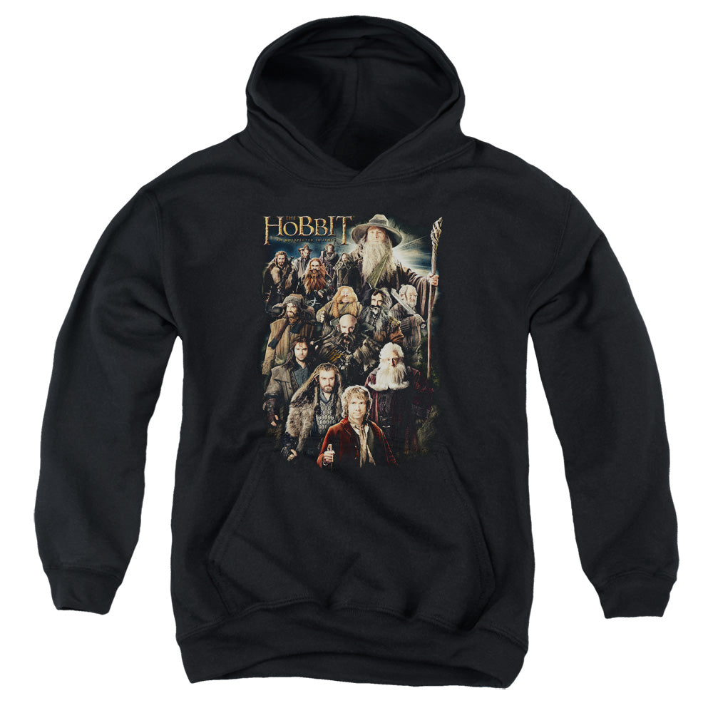 The Hobbit Somber Company-youth Pull-over Hoodie - Black