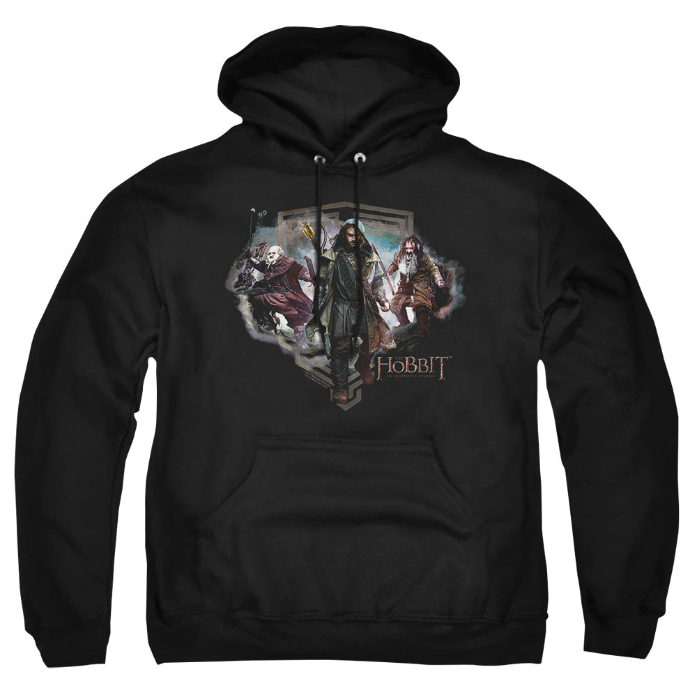 The Hobbit - Three Dwarves - Adult Pull-over Hoodie - Black
