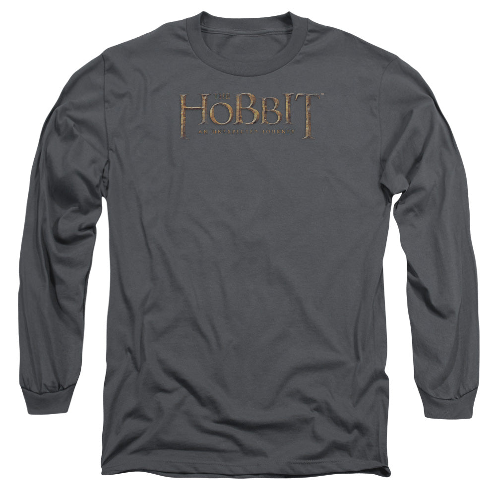 The Hobbit - Distressed Logo - Long Sleeve Adult 18/1 - Charcoal T-shirt