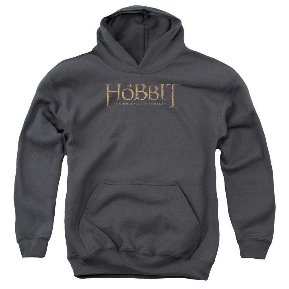 The Hobbit - Distressed Logo - Youth Pull-over Hoodie - Charcoal