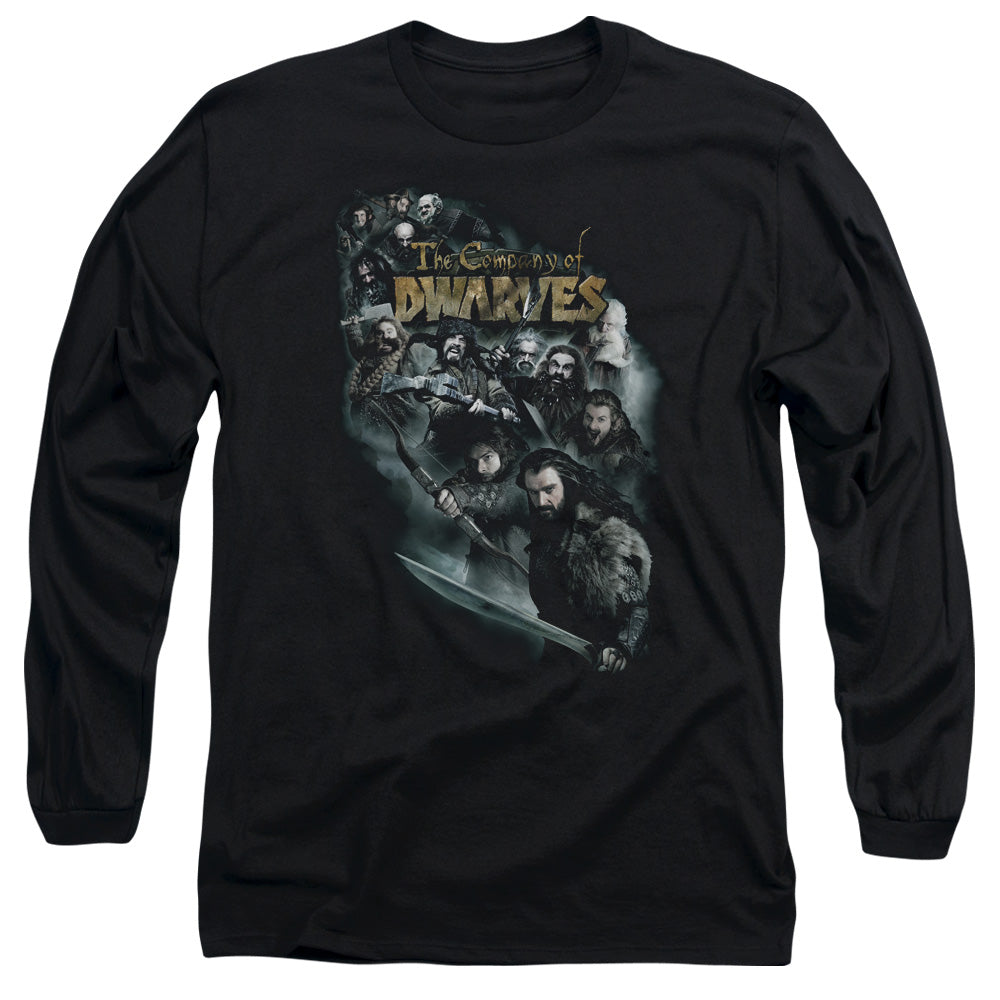 The Hobbit - Company Of Dwarves - Long Sleeve Adult 18/1 - Black T-shirt