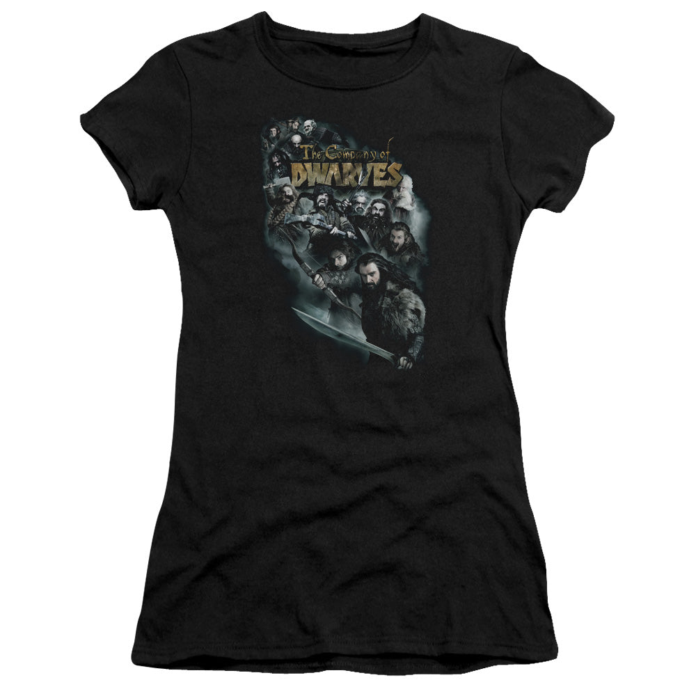 The Hobbit - Company Of Dwarves - Short Sleeve Junior Sheer - Black T-shirt