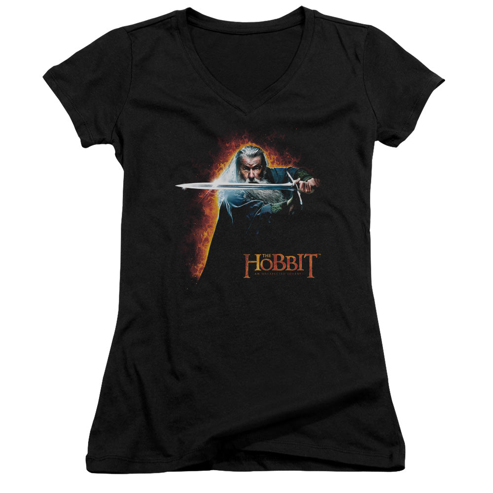 The Hobbit Secret Fire - Junior V-neck - Black