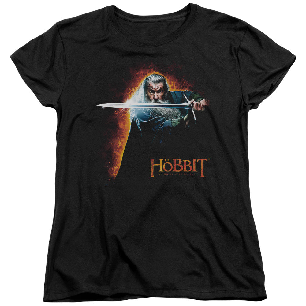 The Hobbit - Secret Fire - Short Sleeve Womens Tee - Black T-shirt