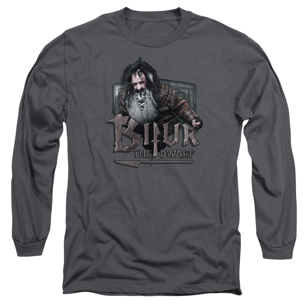 The Hobbit - Bifur - Long Sleeve Adult 18/1 - Charcoal T-shirt