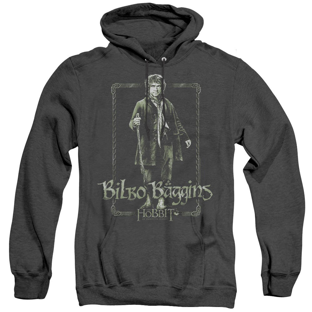 The Hobbit - Bilbo Stare - Adult Heather Hoodie - Black
