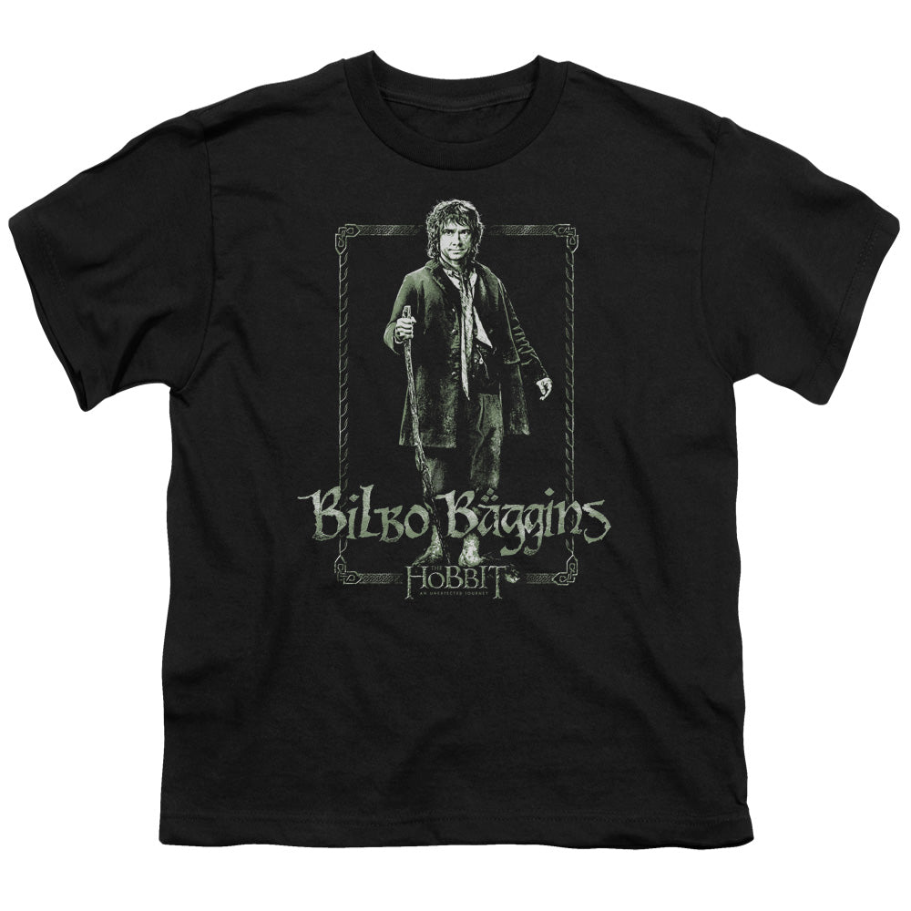 The Hobbit - Bilbo Stare - Short Sleeve Youth 18/1 - Black T-shirt