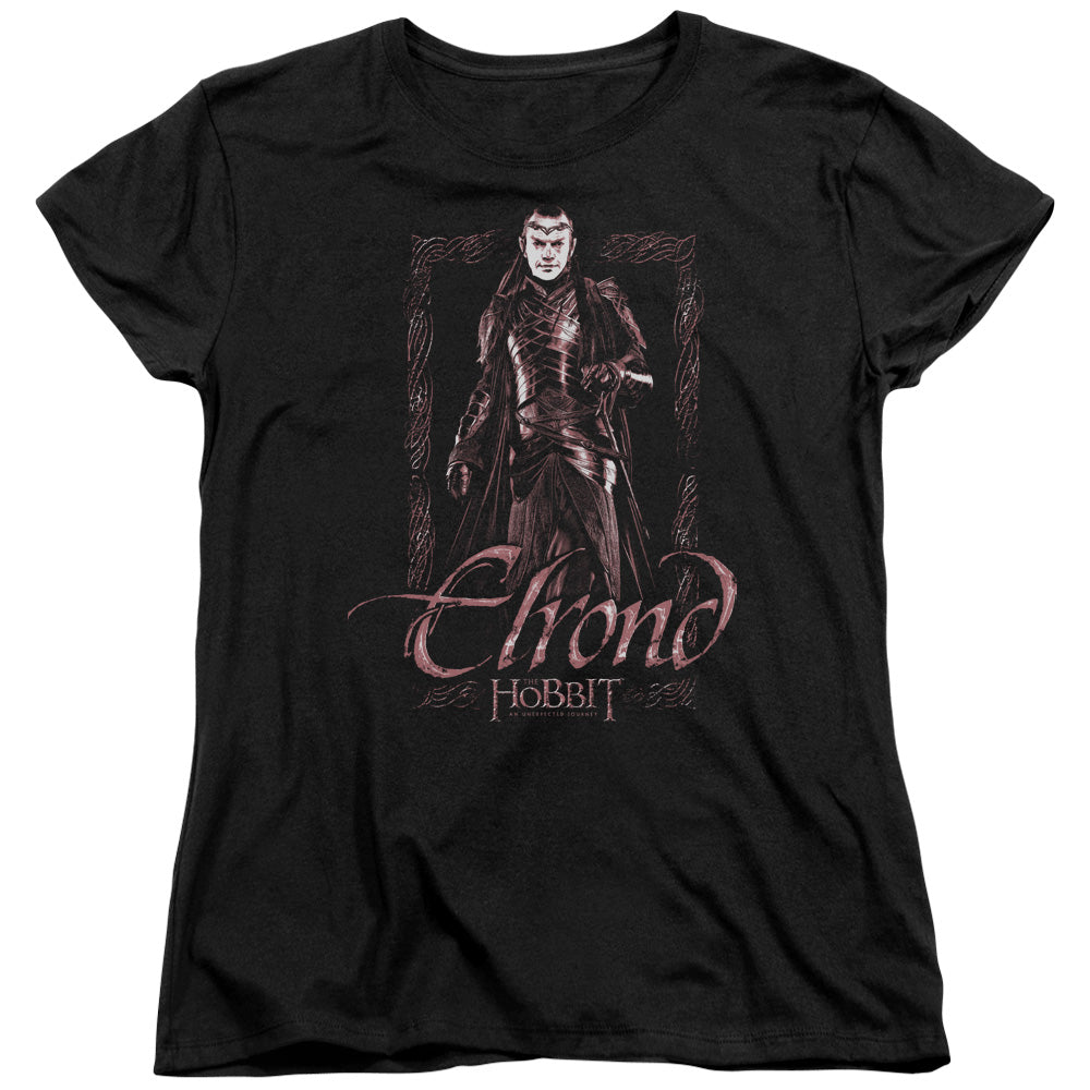 The Hobbit - Elrond Stare - Short Sleeve Womens Tee - Black T-shirt