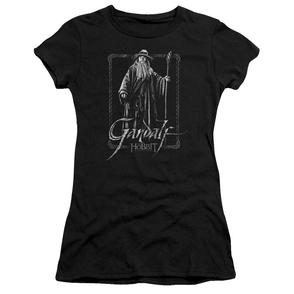 The Hobbit - Gandalf Stare - Short Sleeve Junior Sheer - Black T-shirt