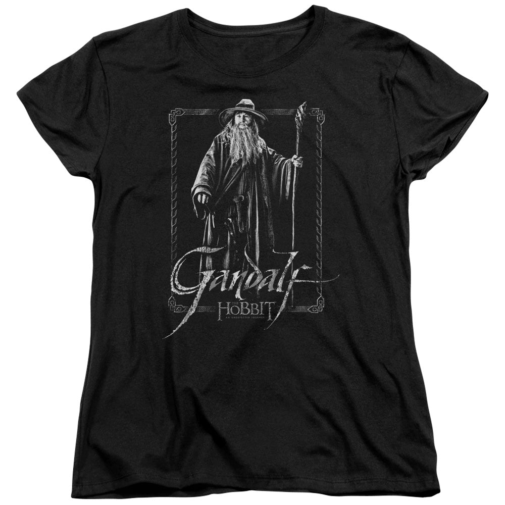 The Hobbit - Gandalf Stare - Short Sleeve Womens Tee - Black T-shirt