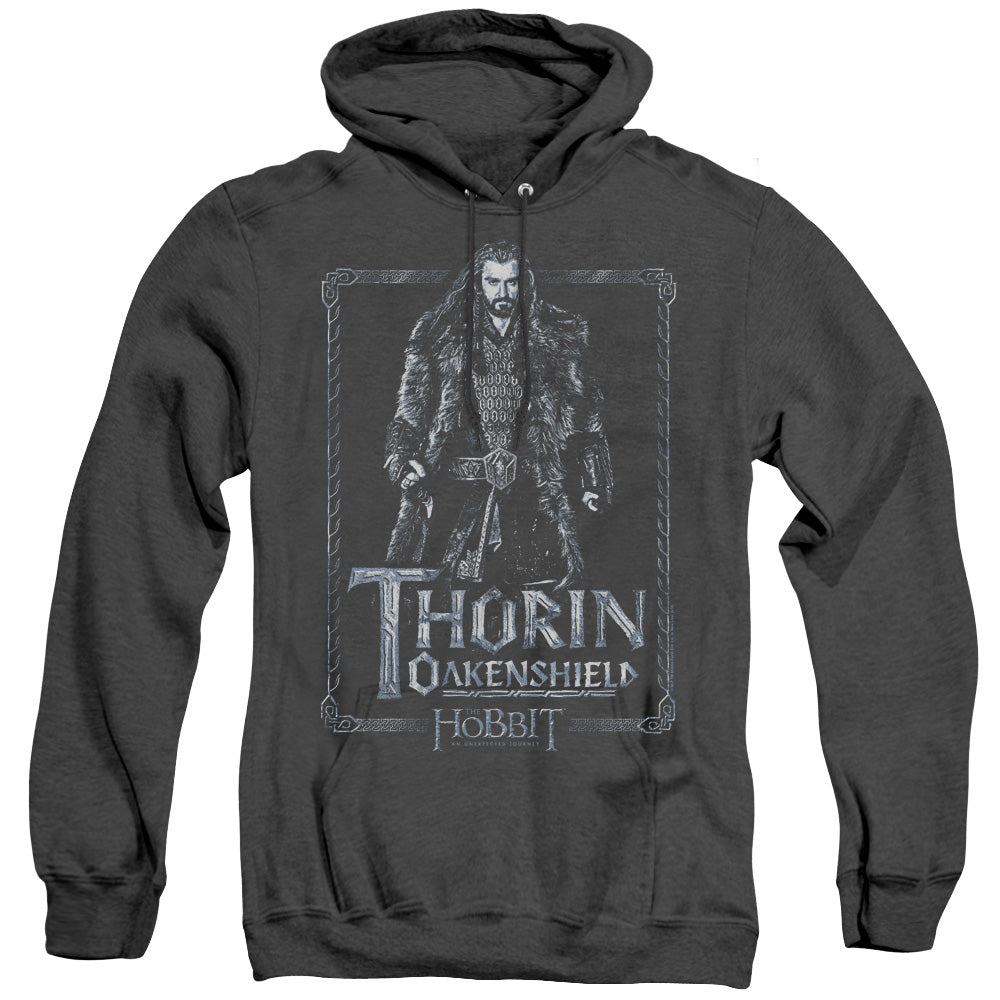 The Hobbit - Thorin Stare - Adult Heather Hoodie - Black