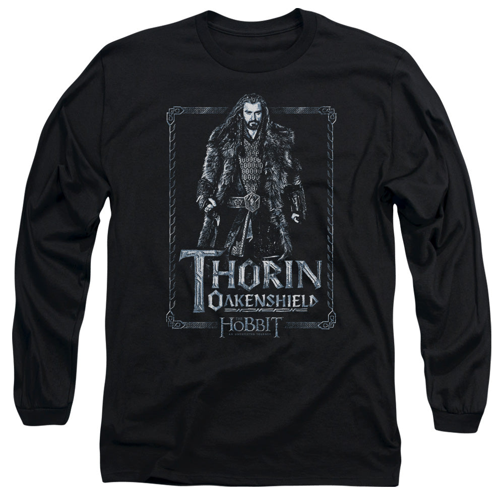 The Hobbit - Thorin Stare - Long Sleeve Adult 18/1 - Black T-shirt