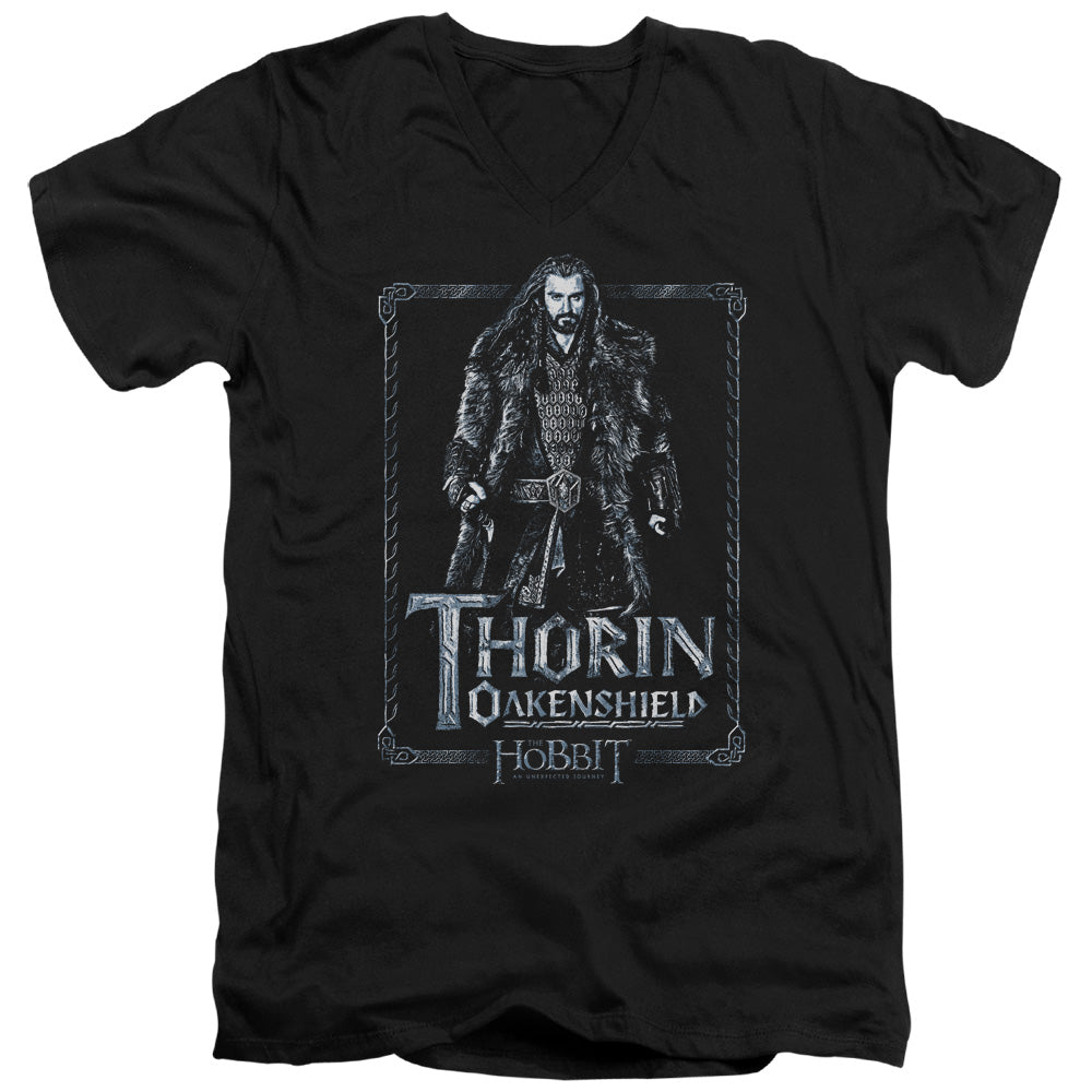 THE HOBBIT THORIN STARE - S/S ADULT V-NECK - BLACK T-Shirt